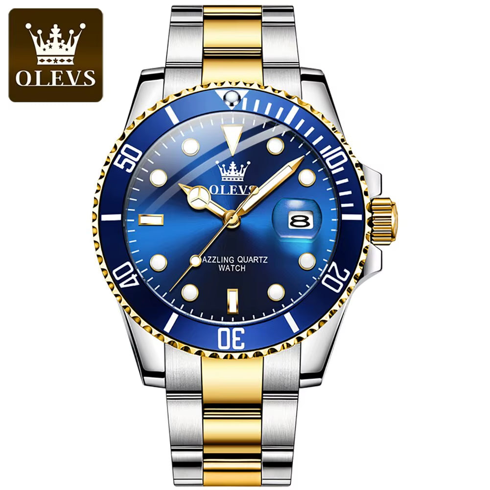 Top Original Men Quartz Watch Green Waterproof Watch for Men Stainless Steel Quartz Men Luxury Watch Luminous Wristwatch