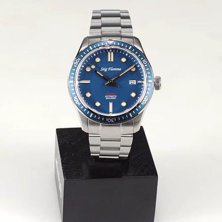 Vintage Diver Watch Men Automatic Mechanical Wristwatches 42Mm Sports Watch Retro Style NH35 Movement Luminous Clock Seig Flamma