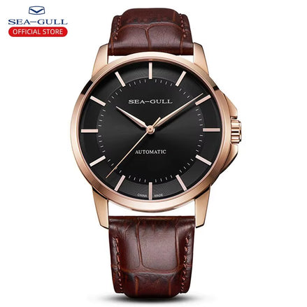 Seagull Men'S Automatic Mechanical Three-Hand Watch Simple Business Men'S Belt Waterproof Sapphire Watch Relogio Masculino 6066