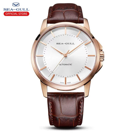 Seagull Men'S Automatic Mechanical Three-Hand Watch Simple Business Men'S Belt Waterproof Sapphire Watch Relogio Masculino 6066
