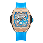Tonneau Square Big Quartz Watch Man Lumious Chronograph Wristwatch Fashion Casual Style Luxury Man Watch Relogio Masculino
