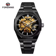 344D Fashion Skeleton Men'S Mechanical Watch Automatic Movement Pointer Night Light Steel Watch Advanced Men'S Clock